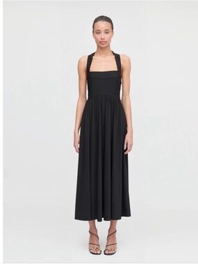 Hill House Fleur Black Midi Dress